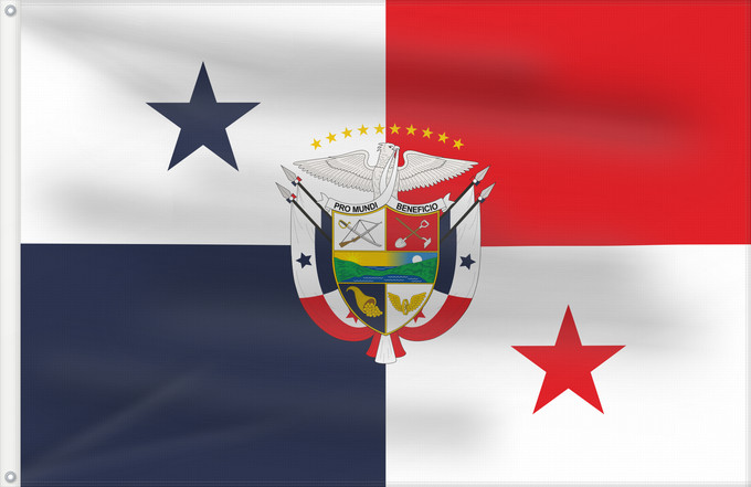 Bandera, con dos ojales metálicos y lado del asta reforzado: Presidential Flag of Panama Presidencial de Panamá