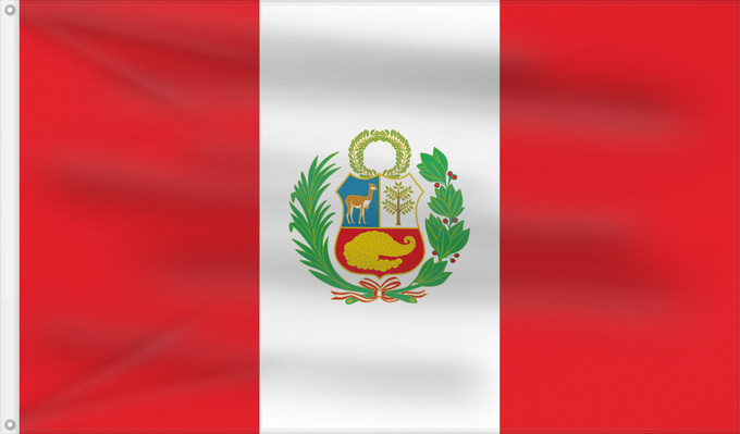 Drapeau, avec deux œillets métalliques et guindant renforcé : Peru Pérou Perú Perù Piruw wiphala Perus Piruwpa unanchan