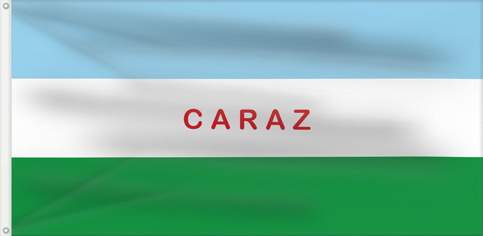 Drapeau, avec deux œillets métalliques et guindant renforcé : Caraz	Caraz/Huaylas/Ancash, Peru