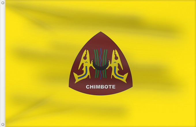 Bandera, con dos ojales metálicos y lado del asta reforzado: Chimbote	Chimbote llaqta wiphala