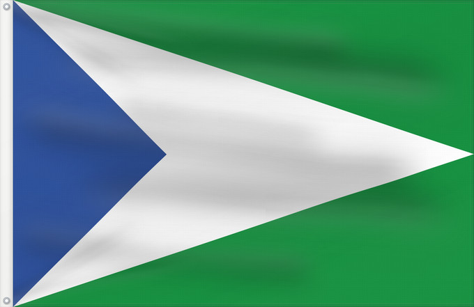 Bandera, con dos ojales metálicos y lado del asta reforzado: Oxapampa	Oxapampa in Peru