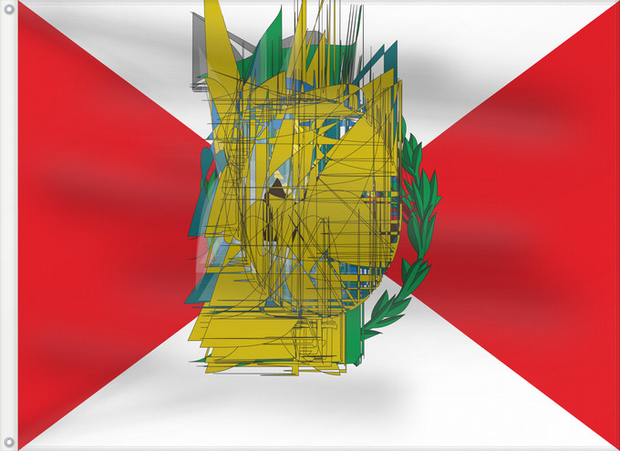 Bandera, con dos ojales metálicos y lado del asta reforzado: Peru  1821 - 1822	Protectorate of Peru 1821-1822	Protectorado de San Martín 1821-1822	Šuk ñiqin Piruw Wiphala 1821-1822