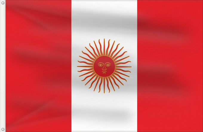 Bandera, con dos ojales metálicos y lado del asta reforzado: Peru  1822–1825	Third flag of Peru  1822 - 1825	Pérou (1822–1825)	Tercera bandera del Perú	Peru (1822–1825)	Perù (1822–1825)	Kinsa ñiqin ñiqin Piruw Wiphala  1822 - 1825