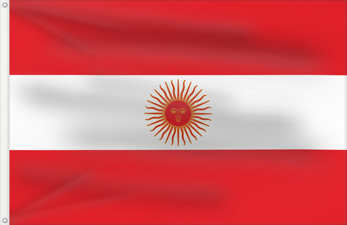 Bandera, con dos ojales metálicos y lado del asta reforzado: Peru 1822 Peru (1822) Pérou (1822) Perú (1822) Perù (1822)