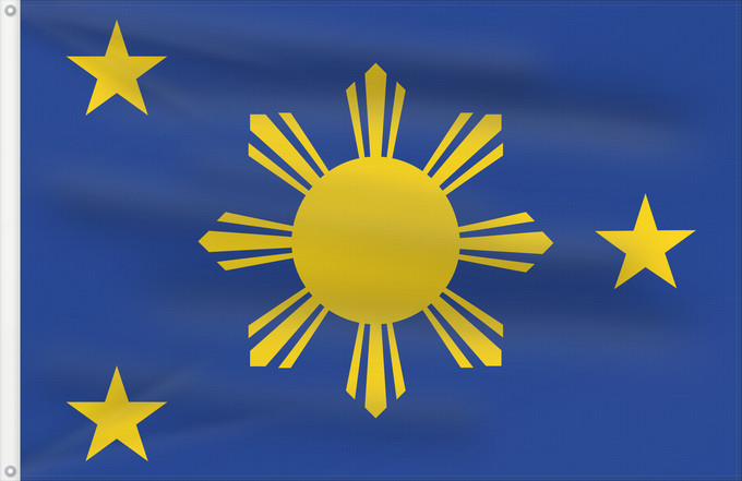 Flag, with two metal eyelets and reinforced hoist: Naval Jack of the Philippines