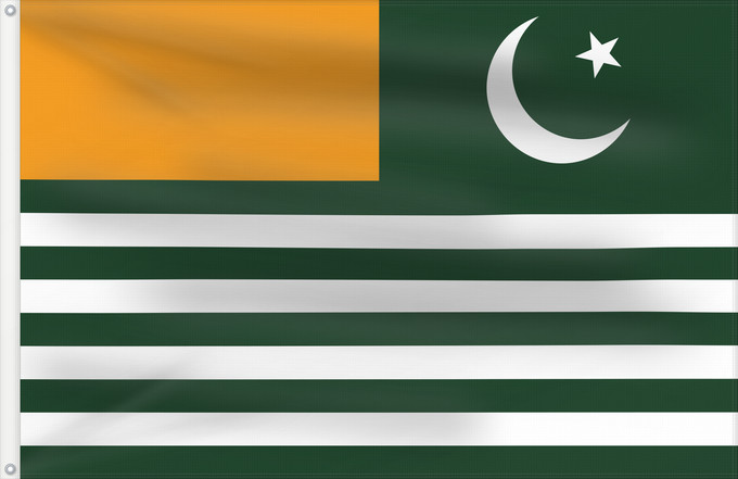 Flagge, mit zwei Metallösen und verstärktem Besatzband: Azad Kashmir	Azad Cachemire	Azad Cachemira	Azad Kaschmir	آزاد کشمیر کا پرچم