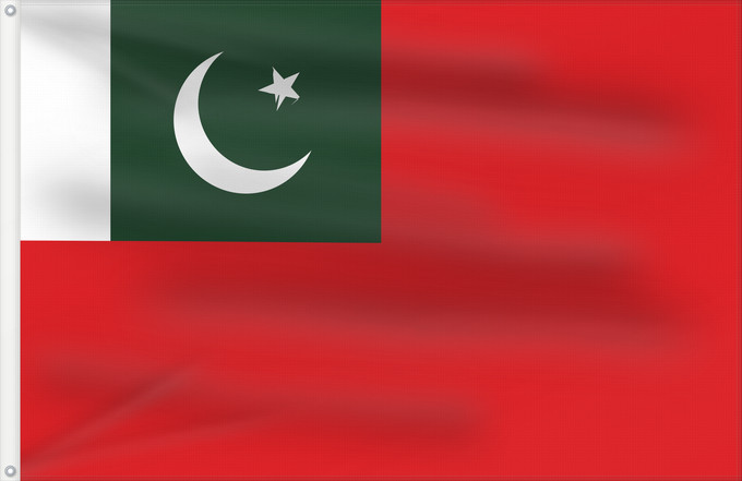 Bandera, con dos ojales metálicos y lado del asta reforzado: Civil Ensign of Pakistan	Pavillon civil du Pakistan	Bandera de proa civil de Pakistán	Zivile Flagge Pakistans	Bandiera civile del Pakistan