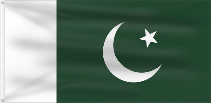 Flag, with two metal eyelets and reinforced hoist: Naval Ensign of Pakistan