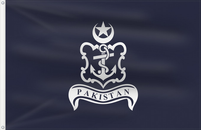 Flagge, mit zwei Metallösen und verstärktem Besatzband: Naval Jack of Pakistan