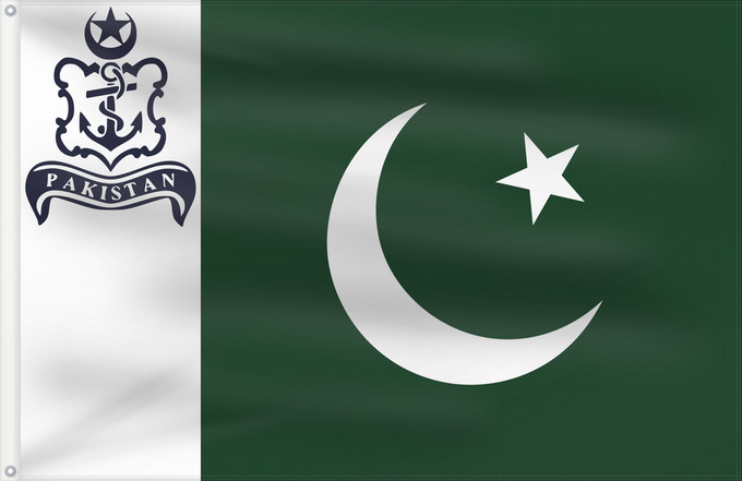 Flag, with two metal eyelets and reinforced hoist: Naval Standard of Pakistan
