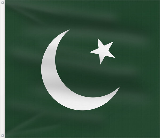 Flag, with two metal eyelets and reinforced hoist: Pakistan Muslim League	Pakistan Muslim League. Created using Inkscape	Ligue musulmane du Pakistan	Liga Musulmana de Pakistán	Lega Musulmana del Pakistan