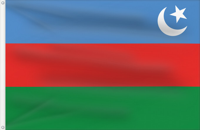 Flagge, mit zwei Metallösen und verstärktem Besatzband: State of Kharan	État de Kharan	Estado de Kharan	Staat Kharan	Stato di Kharan	Historical Pakistani state of Kharan