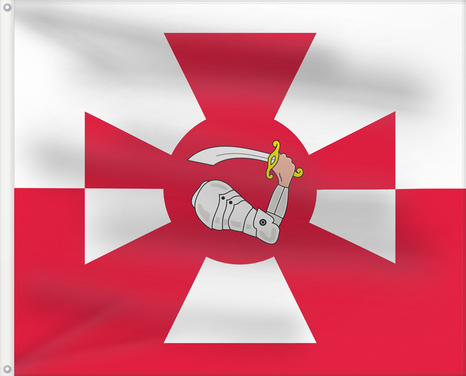 Bandera, con dos ojales metálicos y lado del asta reforzado: Naval Jack of Poland