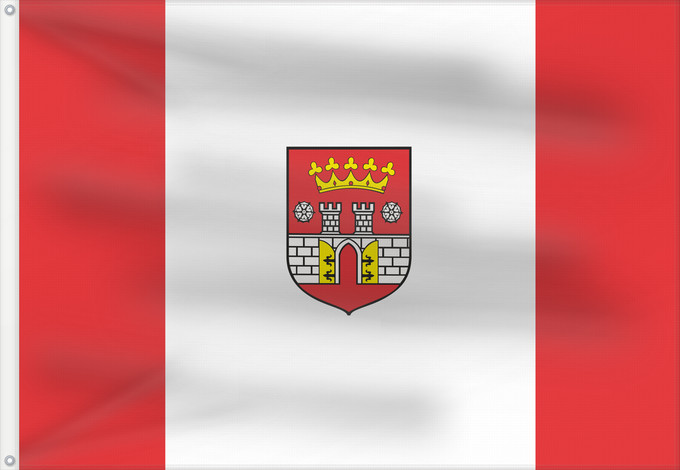 Flag, with two metal eyelets and reinforced hoist: POL Będzin