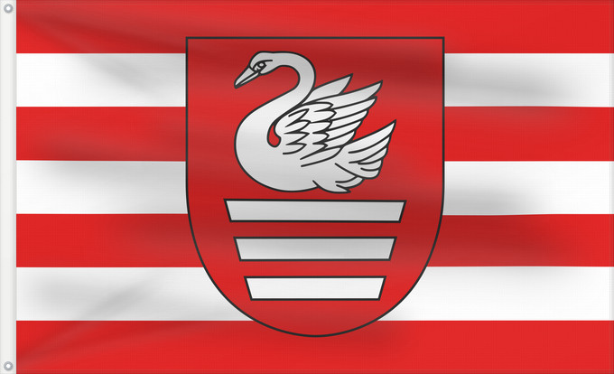 Bandera, con dos ojales metálicos y lado del asta reforzado: POL Biłgoraj