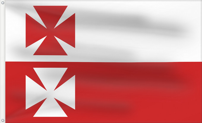 Flag, with two metal eyelets and reinforced hoist: POL Elbląg