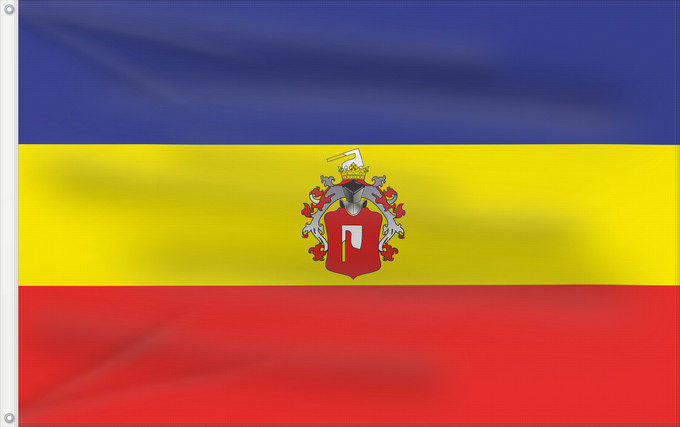 Bandera, con dos ojales metálicos y lado del asta reforzado: POL gmina Żegocina