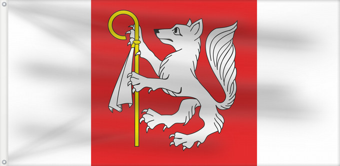 Flag, with two metal eyelets and reinforced hoist: POL gmina Bielice flag alt	Bielice Commune	Gminy Bielice