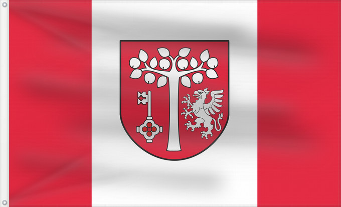 Bandera, con dos ojales metálicos y lado del asta reforzado: POL gmina Jodłownik