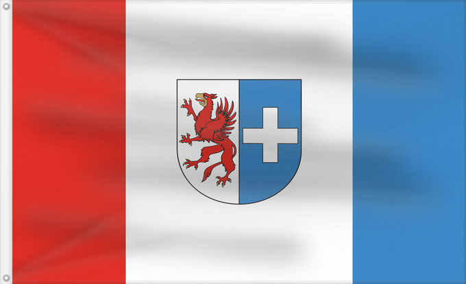 Flag, with two metal eyelets and reinforced hoist: POL gmina Kołbaskowo ceremonial