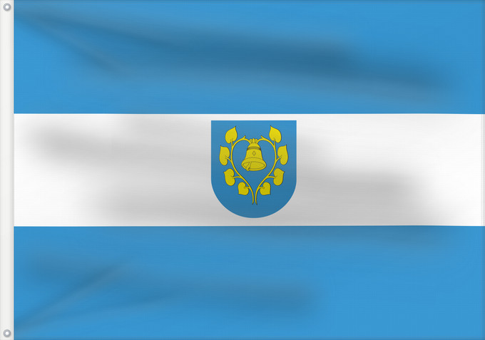 Bandera, con dos ojales metálicos y lado del asta reforzado: POL gmina Mszana Mszana Commune Gminy Mszana