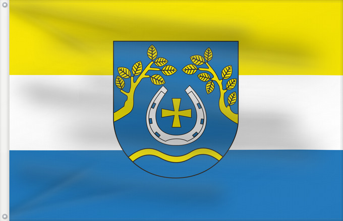 Bandera, con dos ojales metálicos y lado del asta reforzado: POL gmina Nowosolna	Nowosolna Commune	Gminy Nowosolna