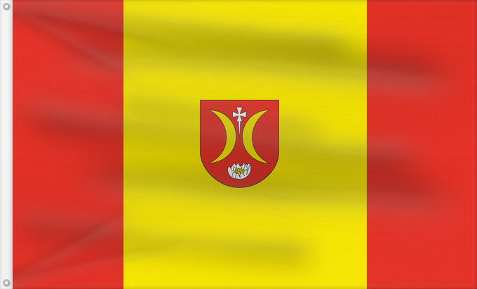Flag, with two metal eyelets and reinforced hoist: POL gmina Turośń Kościelna