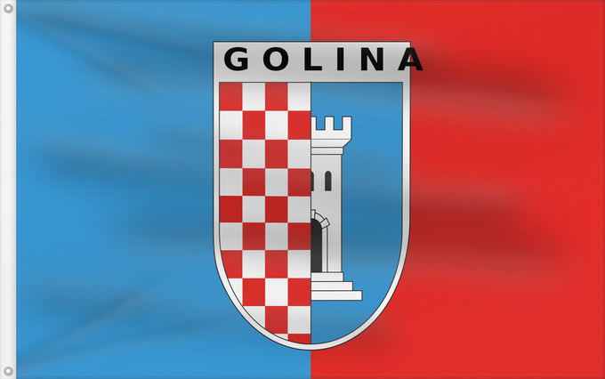 Bandiera, con due occhielli metallici e lato dell'asta rinforzato: POL Golina	Goliny