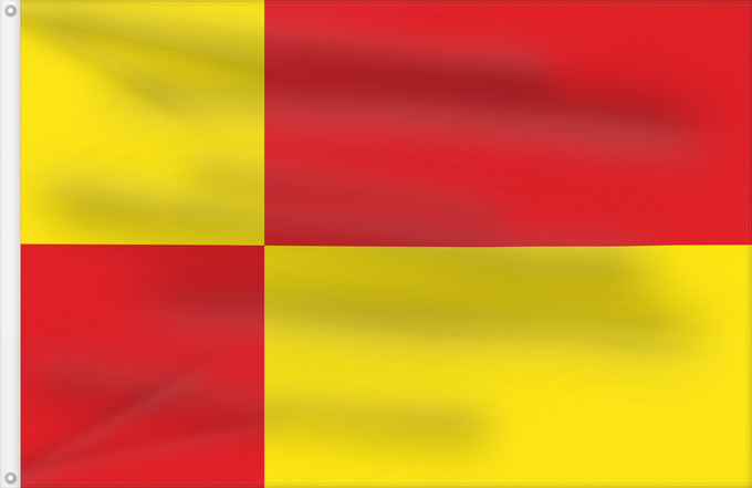Bandera, con dos ojales metálicos y lado del asta reforzado: Rembertów	Rembertów  a district of Warsaw	Rembertów  un quartier de Varsovie	Rembertowa, dzielnicy Warszawy