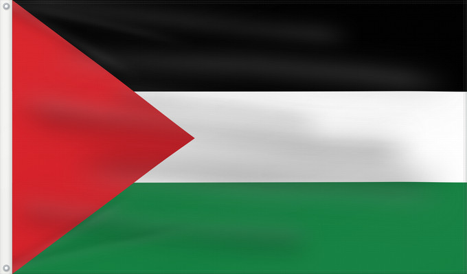 Drapeau, avec deux œillets métalliques et guindant renforcé : Palestine	State of Palestine	L’État de Palestine	Estado de Palestina	Palästina	Palestina	علم فلسطين	ফিলিস্তিনের পতাকা	Palestino	Dari Negara Palestina	Флаг Государства Палестина