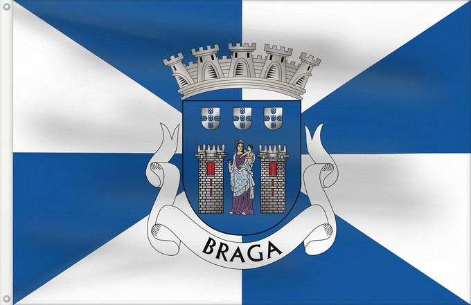 Flag, with two metal eyelets and reinforced hoist: Braga
