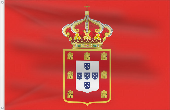 Flagge, mit zwei Metallösen und verstärktem Besatzband: John V of Portugal	John V of Portugal (1706-1750) and Maria II of Portugal (1828-1853)	Jean V de Portugal (1706-1750) et Marie II de Portugal (1828-1853)	Juan V de Portugal (1706-1750) y María II de Portugal (1828-1853)	Johann V. von Portugal (1706-1750) 