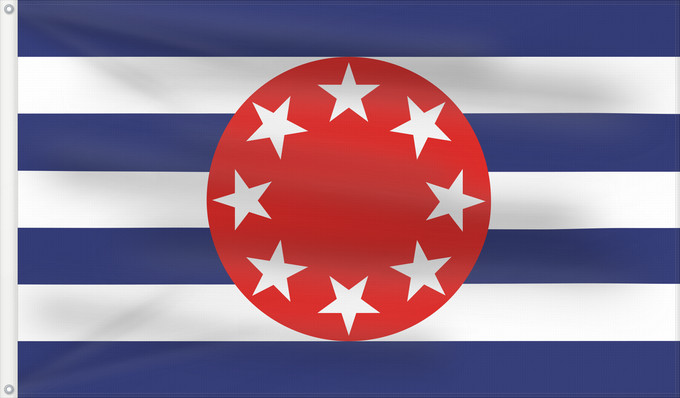 Bandera, con dos ojales metálicos y lado del asta reforzado: Ngarchelong	Ngarchelong  state within Palau  - colours and dimensions based on template at Ngarchelong