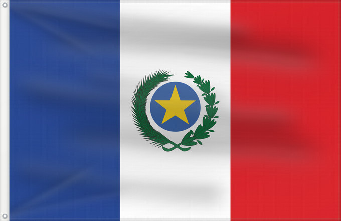 Flagge, mit zwei Metallösen und verstärktem Besatzband: Paraguay 1813-1840 Paraguay (1813-1840)