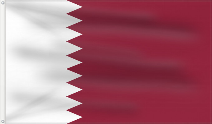 Drapeau, avec deux œillets métalliques et guindant renforcé : Qatar	Katar	علم قطر	Kataru	Qatarin	Флаг Катара	Katarja	Qatars	Lá cờ Quốc kỳ Qatar