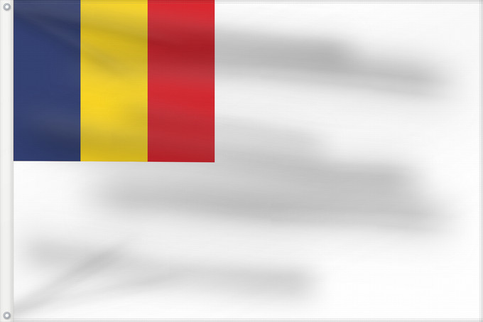 Bandera, con dos ojales metálicos y lado del asta reforzado: Ministers of Romania early 1990s Ministers of Romania (early 1990s) Drapeau des ministres de Roumanie (début des années 1990) Bandera de los Ministros de Rumania (principios de la década de 1990) Ministerflagge Rumäniens (frühe 1990er) Bandiera dei Minis