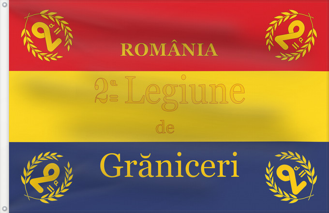 Bandiera, con due occhielli metallici e lato dell'asta rinforzato: Romanian Army 1866 used model