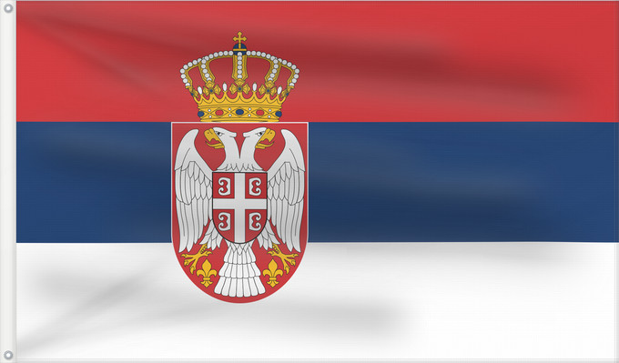 Flag, with two metal eyelets and reinforced hoist: Civil Flag of Serbia Civil flag of Serbia Serbie Serbia Serbien Narodna zastava Srbije Nemzeti zászló szerbia Srbská národná vlajka Kombëtar i Serbisë