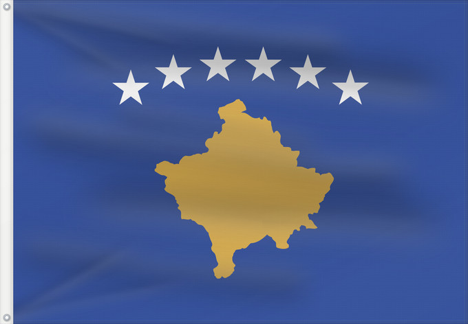 Drapeau, avec deux œillets métalliques et guindant renforcé : Kosovo Национално знаме на Косово Kosova Kosovon Koszovó コソボの国旗 Знаме на Косово Styago Kosovo Kosovar Флаг Косова I Kosovës Застава Косова / Zastava Kosova Прапор Косова 科索沃国旗