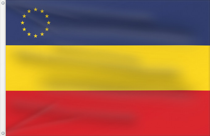 Drapeau, avec deux œillets métalliques et guindant renforcé : Romanian minority in Serbia Minorité roumaine en Serbie Minoría rumana en Serbia Rumänische Minderheit in Serbien Minoranza rumena in Serbia Serbia rumeenlaste lipp Rumunjske nacionalne manjine u Srbiji Флаг румын в Сербии