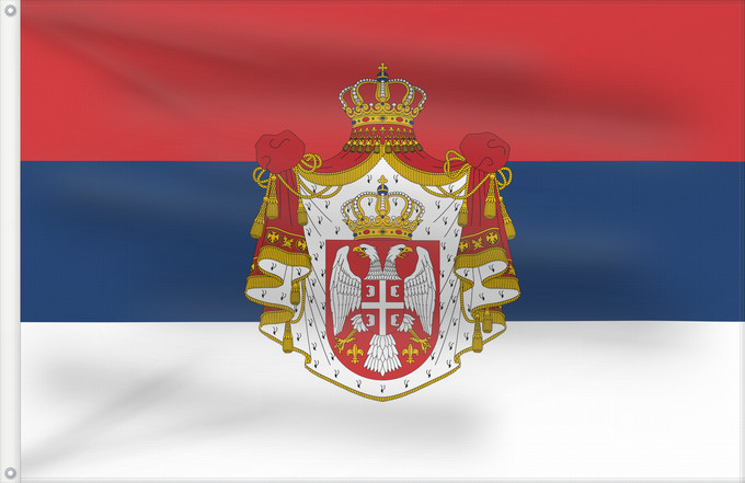 Drapeau, avec deux œillets métalliques et guindant renforcé : Serbia 1882–1918 State flag of Serbia 1882-1918 Serbie (1882–1918) Serbia (1882–1918) Serbien (1882–1918) Srbije 1882-1918 Државна застава Србије 1882-1918