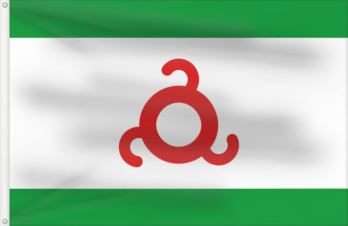 Flag, with two metal eyelets and reinforced hoist: Ingushetia Republic of Ingushetia Inguschetien Inguscezia Флаг Ингушетии