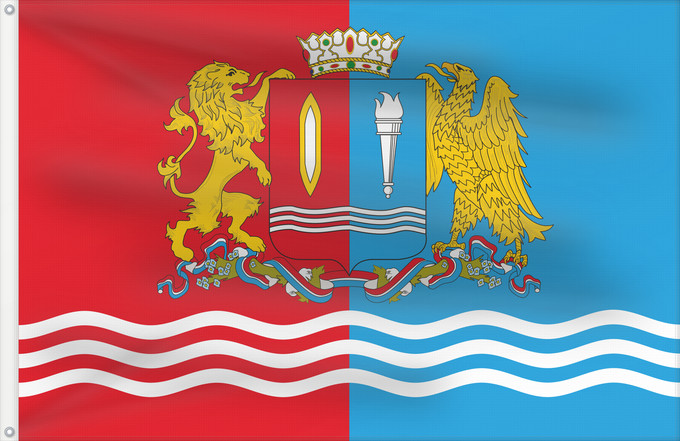 Drapeau, avec deux œillets métalliques et guindant renforcé : Ivanovo Oblast Oblast d'Ivanovo Óblast de Ivánovo Oblast Iwanowo