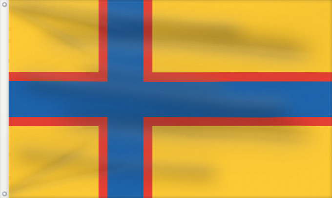 Drapeau, avec deux œillets métalliques et guindant renforcé : Inkerin Ingrian flag Ingermanland Ingeri lipp, ingerisoomlaste rahvuslipp Inkerin lippu Inkeri zászló Den ingermanländska flaggan