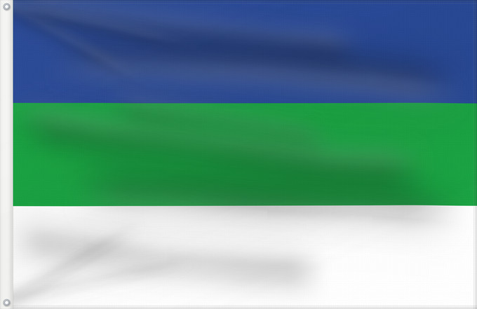 Flag, with two metal eyelets and reinforced hoist: Komi State Flag of the Komi Republic République des Komis República de Komi Republik Komi Repubblica di Komi Коми Республикаса дöрапас Государственный флаг Республики Коми