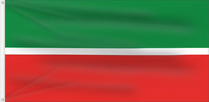 Flagge, mit zwei Metallösen und verstärktem Besatzband: Tatarstan	Republic of Tatarstan	Tatarstan ou République du Tatarstan	Tartaristán	Государственный флаг Республики Татарстан	Татарстан Республикасының Дәүләт флагы	Прапор Республіки Татарстан РФ