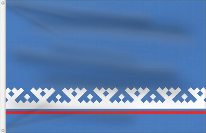Flag, with two metal eyelets and reinforced hoist: Yamal-Nenets Autonomous District Yamalo-Nenets Autonomous Okrug Iamalie ou district autonome de Iamalo-Nénétsie distrito autónomo de Yamalo-Nenets Autonome Kreis der Jamal-Nenzen Jamalo-Neneca aŭtonoma distrikto Ямало-Ненецкий автономный округ