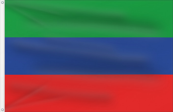 Drapeau, avec deux œillets métalliques et guindant renforcé : Dagestan	Daghestan	Daguestán	Флаг Дагестана