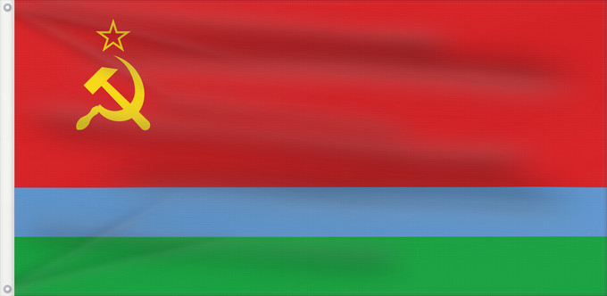 Drapeau, avec deux œillets métalliques et guindant renforcé : Karelo-Finnish Soviet Socialist Republic  1953–1956	Karelo-Finnish Soviet Socialist Republic (1953–1956)	République socialiste soviétique de Carélie-Finlande (1953–1956)	República Socialista Soviética de Carelia-Finesa (1953–1956)	Karelo-Finnische Soziali
