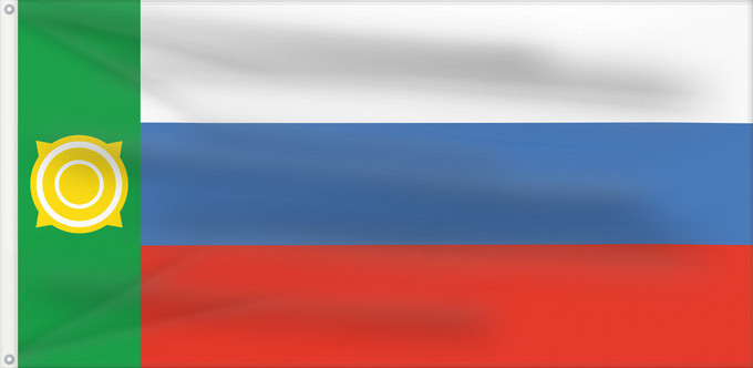Drapeau, avec deux œillets métalliques et guindant renforcé : Khakassia  1993–2002	Khakassia (1993–2002)	Khakassie (1993–2002)	Jakasía (1993–2002)	Chakassien (1993–2002)	Chakasie (1993–2002)	Флаг Республики Хакасия